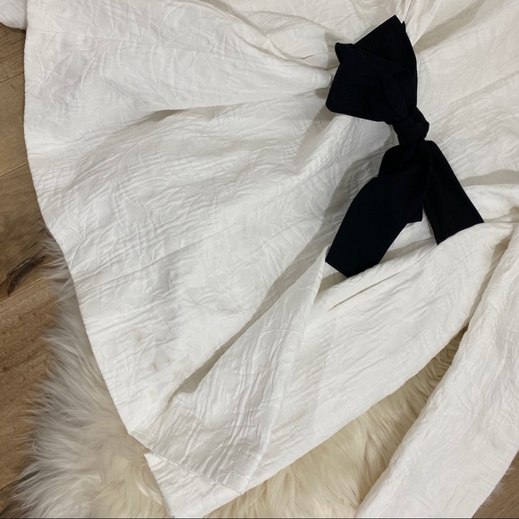 ZARA White Textured Blazer Black Rope Tie SMALL - Picture 8 of 13